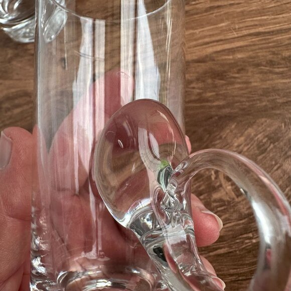 Mid Century Hand Blown Lennox Irish Coffee Mugs Set Of Four Clear Glass - Picture 8 of 9